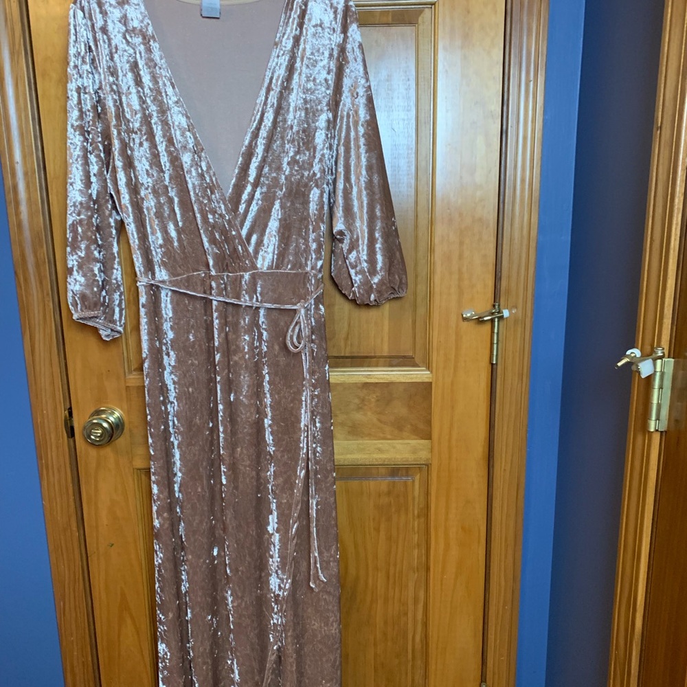 Champagne faux wrap dress